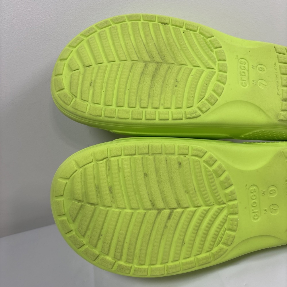 Crocs Classic Slide Sandals Neon Lime Green Womens 9 Mens 7 Slip On Shoe Comfort - Picture 8 of 11